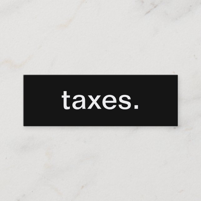 Taxes Business Card (Front)
