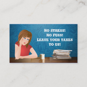 Taxes business cards with slogan