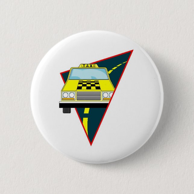 Taxi 6 Cm Round Badge (Front)