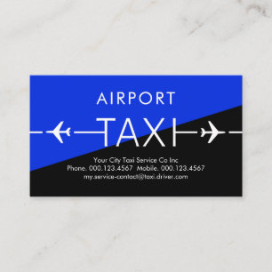 Taxi Airplane Runway Cab Service Business Card