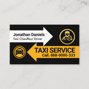 Taxi Arrow Routes Car Driver Business Card