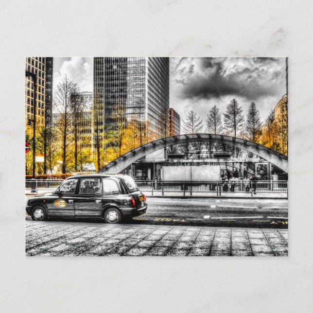 Taxi at Canary Wharf Postcard (Front)