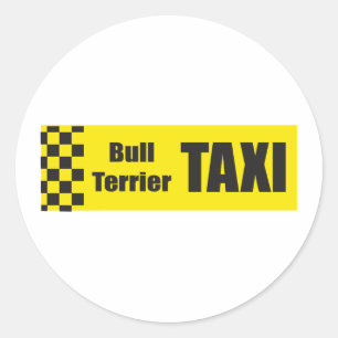 Taxi Bull Terrier Classic Round Sticker