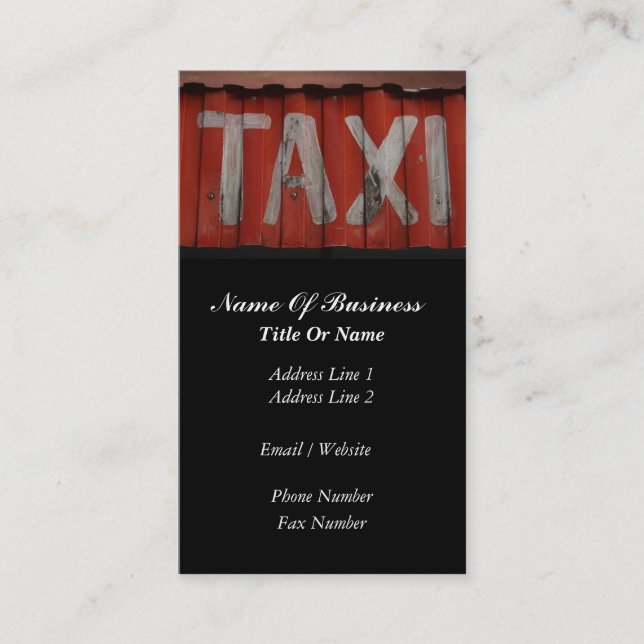 Taxi Business Card (Front)