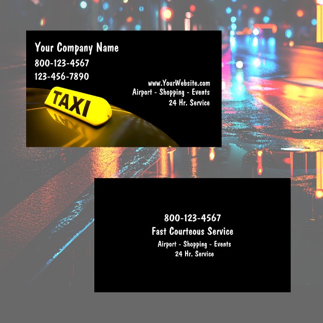 Taxi Business Cards New (Classy Taxi Business Cards)