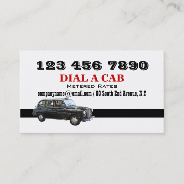 Taxi cab british london black business card (Front)