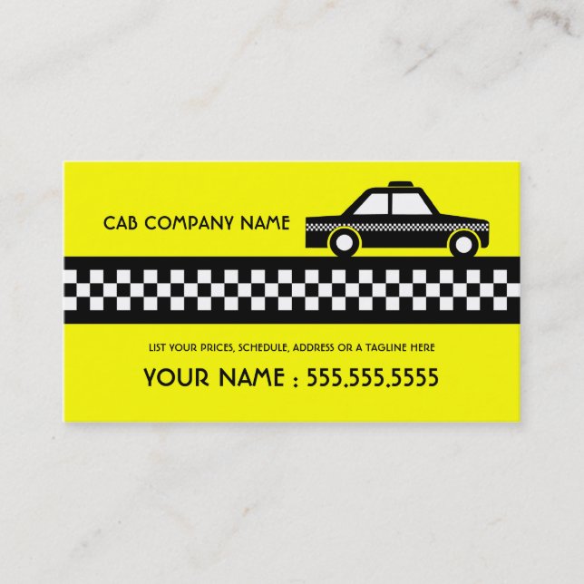 taxi cab business card (Front)