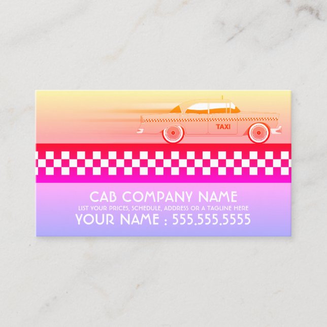 taxi cab business card (Front)
