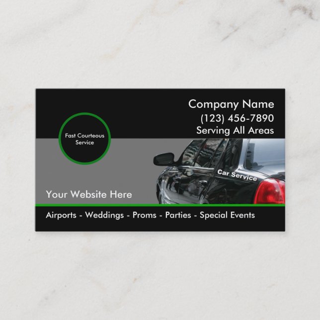 Taxi Cab Business Cards (Front)