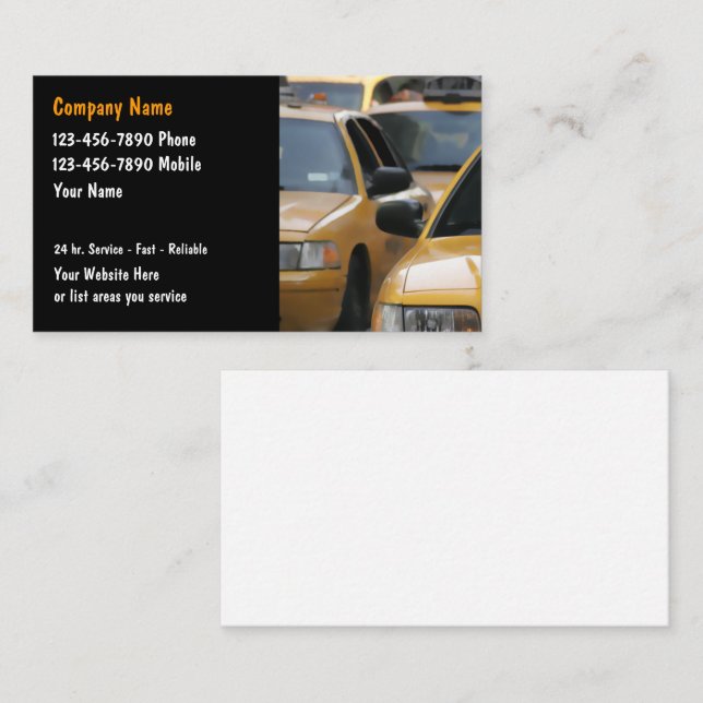 Taxi Cab Business Cards (Front/Back)