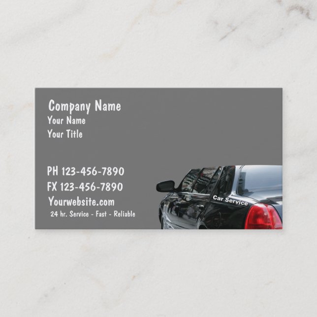 Taxi Cab Business Cards (Front)