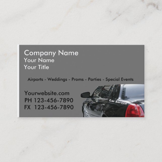 Taxi Cab Business Cards (Front)