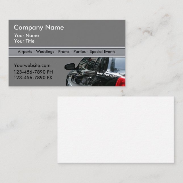 Taxi Cab Business Cards Fixed (Front/Back)