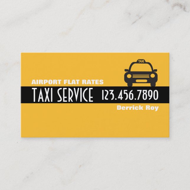 Taxi Cab Driver Services Business Card (Front)
