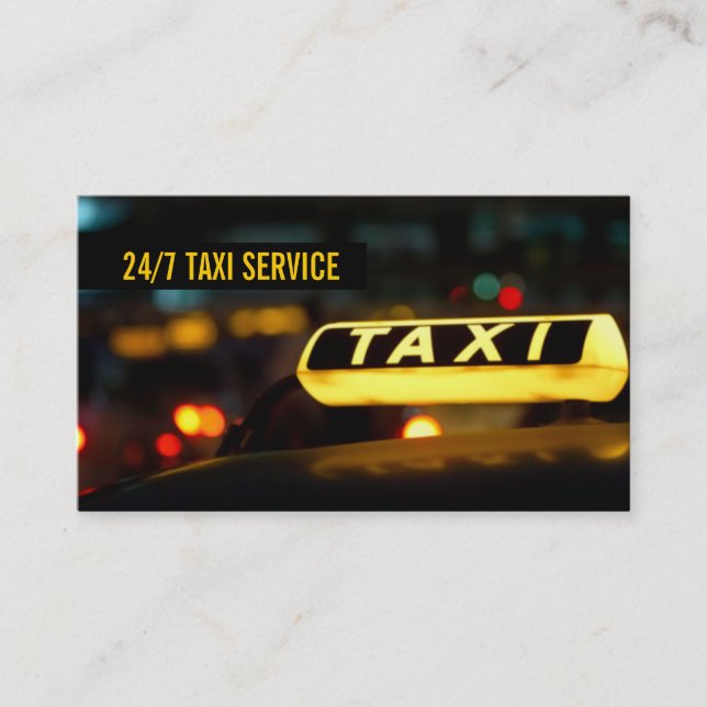 Taxi, Cab, Driver, Transportation Business Card (Front)