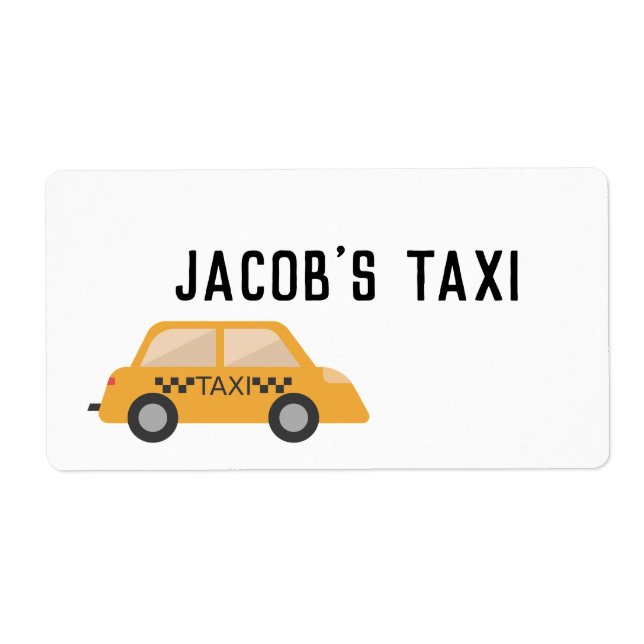 TAXI CAB Personalised RETURN ADDRESS LABELS (Front)