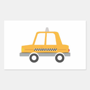 Taxi Cab Rectangular Sticker