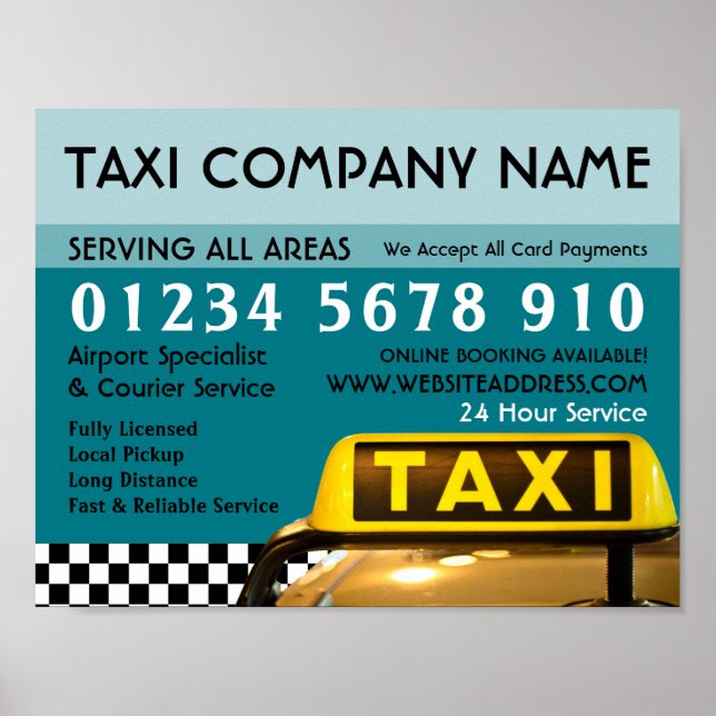 Taxi Cab Sign Advertising (Front)
