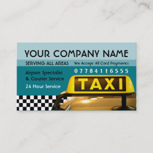 Taxi Cab Sign With Airport And Station Price Lists Business Card