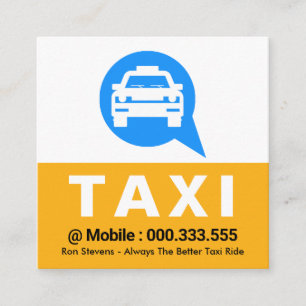 Taxi Cab Speech Box Driver Square Business Card