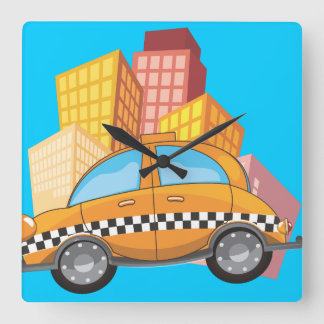Taxi Cab Square Wall Clock