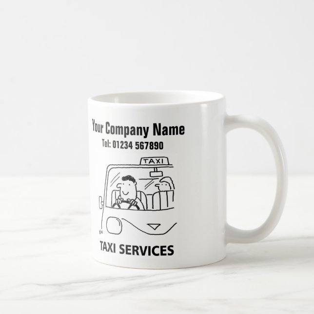 Taxi & Car Hire Services Cartoon Mug (Right)