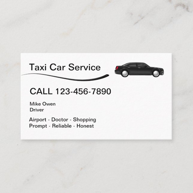 Taxi Car Service Business Card (Front)