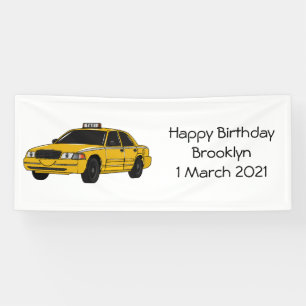 Taxi cartoon illustration banner