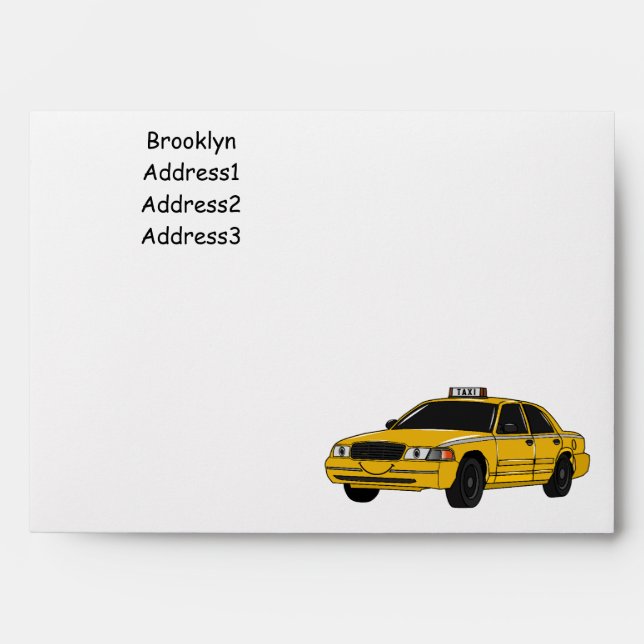 Taxi cartoon illustration envelope (Front)