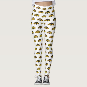 Taxi cartoon illustration leggings