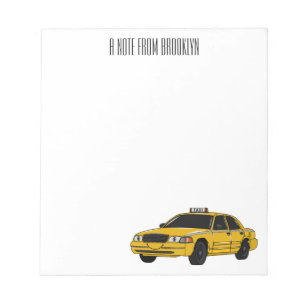 Taxi cartoon illustration notepad
