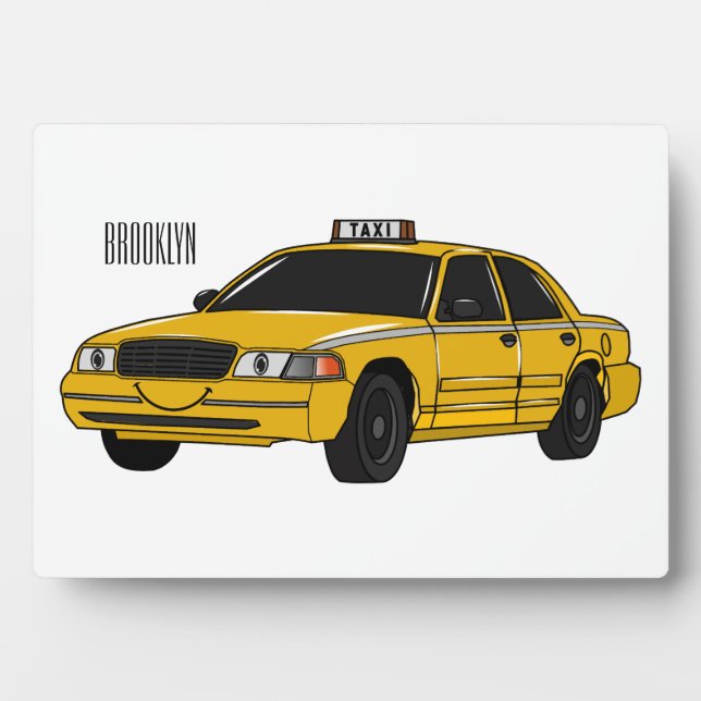 Taxi cartoon illustration plaque (Front)