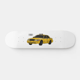 Taxi cartoon illustration skateboard