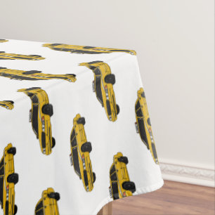 Taxi cartoon illustration tablecloth