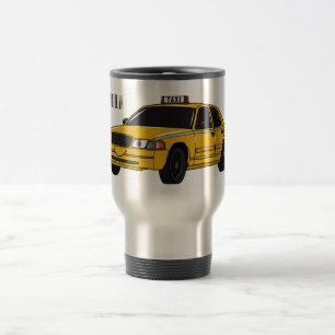 Taxi cartoon illustration travel mug