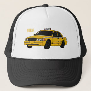 Taxi cartoon illustration trucker hat