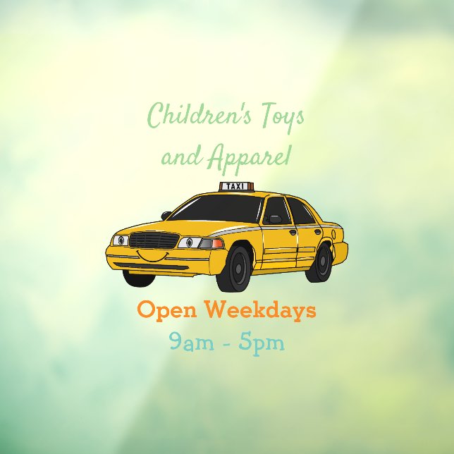 Taxi cartoon illustration window cling (Sheet 3)