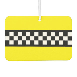 Taxi Check Stripe Pattern Car Air Freshener
