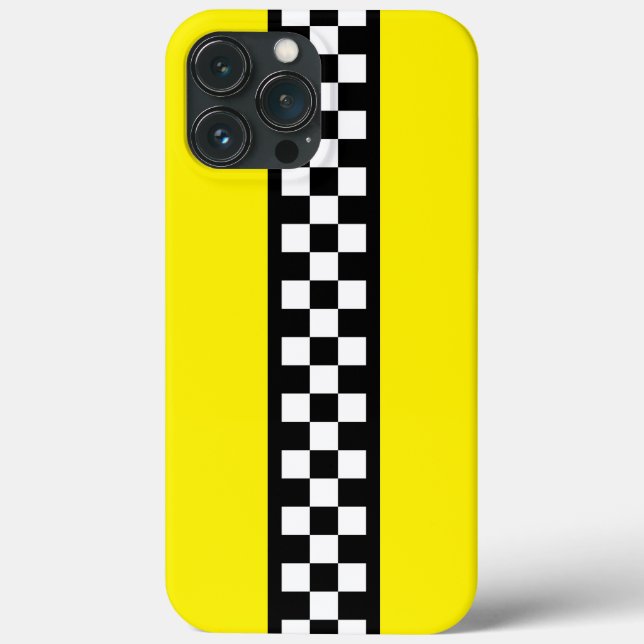 Taxi Check Stripe Pattern Case-Mate iPhone Case (Back)