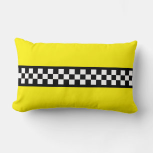 Taxi Check Stripe Pattern Lumbar Cushion