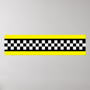Taxi Check Stripe Pattern Poster