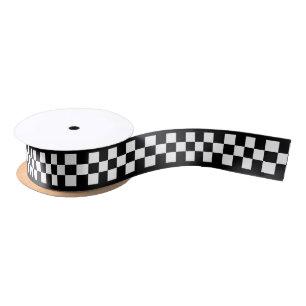 Taxi Check Stripe Pattern Satin Ribbon