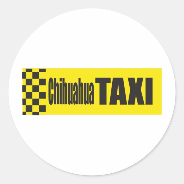 Taxi Chihuahua Classic Round Sticker (Front)