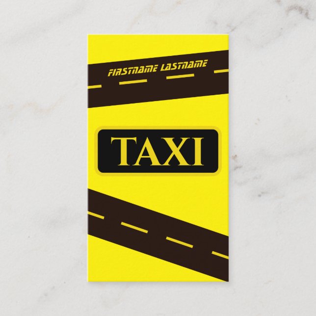 TAXI city streets for taxi driver cabdriver Business Card (Front)