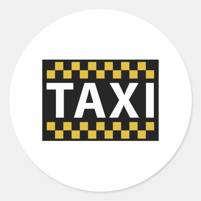 Taxi Classic Round Sticker (Front)