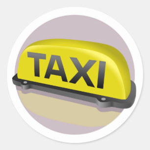 taxi classic round sticker