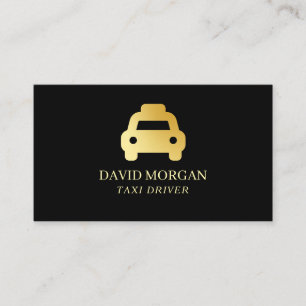 Taxi Driver Black And Gold Business Card