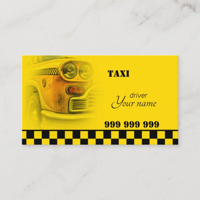 Taxi driver business card (Front)