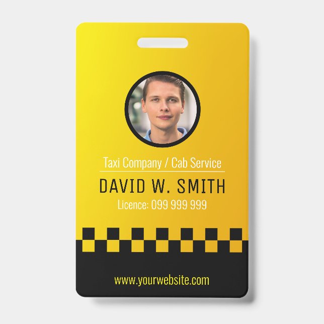 Taxi Driver / Cab Service ID Badge (Front)