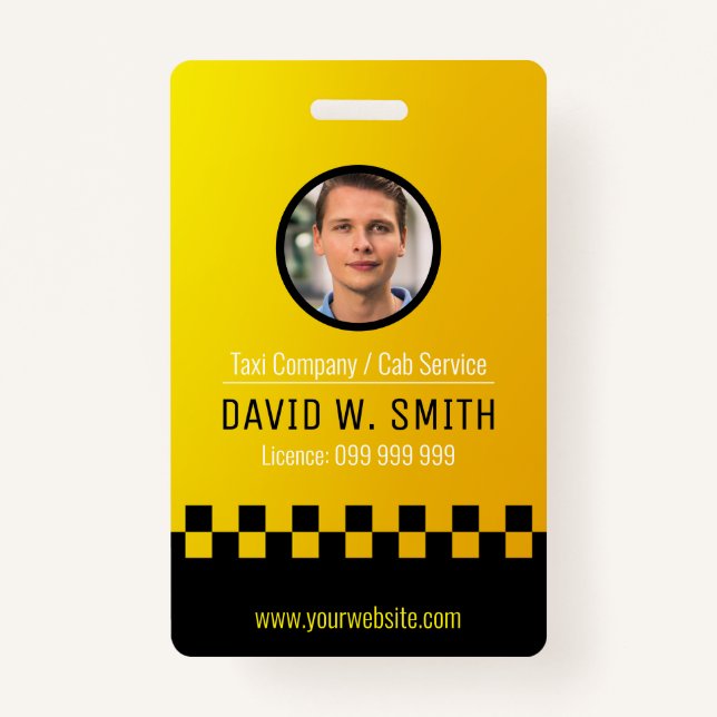 Taxi Driver / Cab Service ID Badge (Front)